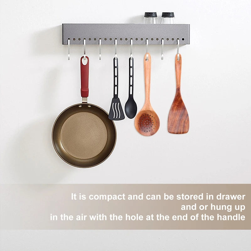 The "I Actually Cook" Professional Teak Disguise Kit 7 PCS Teak Wooden Kitchen Cooking Utensils, Non-Stick Spoons and Spatula Cookware for-AT35