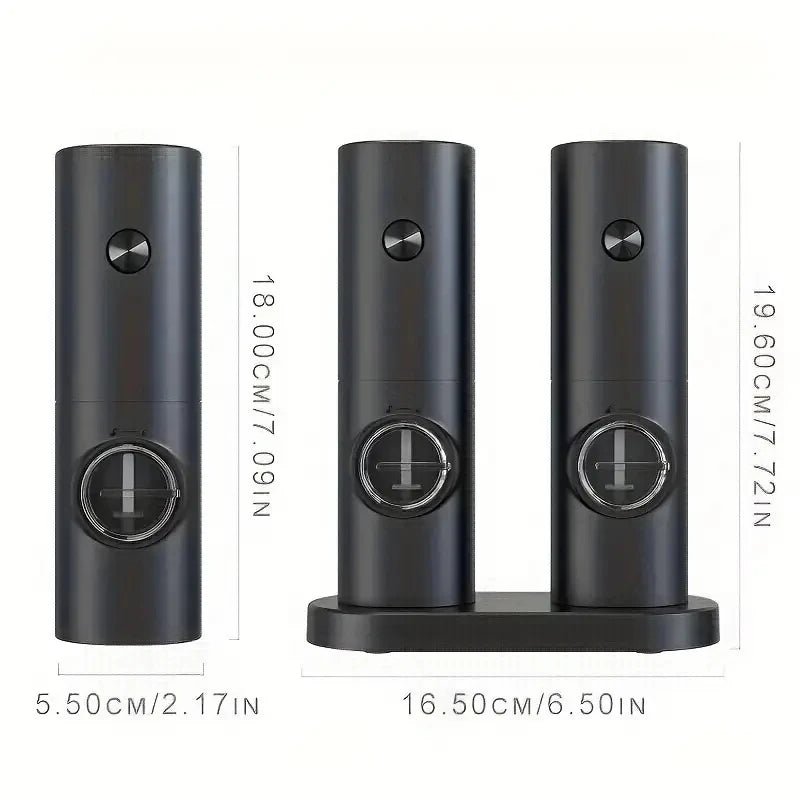 This heart won't rust—and it’ll save you a fortune on pre-ground pepper." 1pcs/2pcs Electric battery Automatic Salt And Pepper Grinder Set Rechargeable Gravity Spice Mill Adjustable Kitchen Tools
