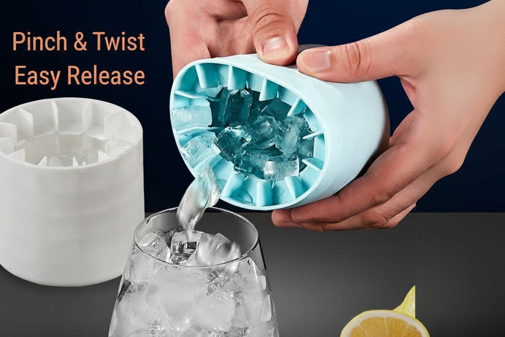Manufacturer round ice tray wholesale 3D ice making easy demoulding food silicone mold ice storage box 1.3cm ice cubes