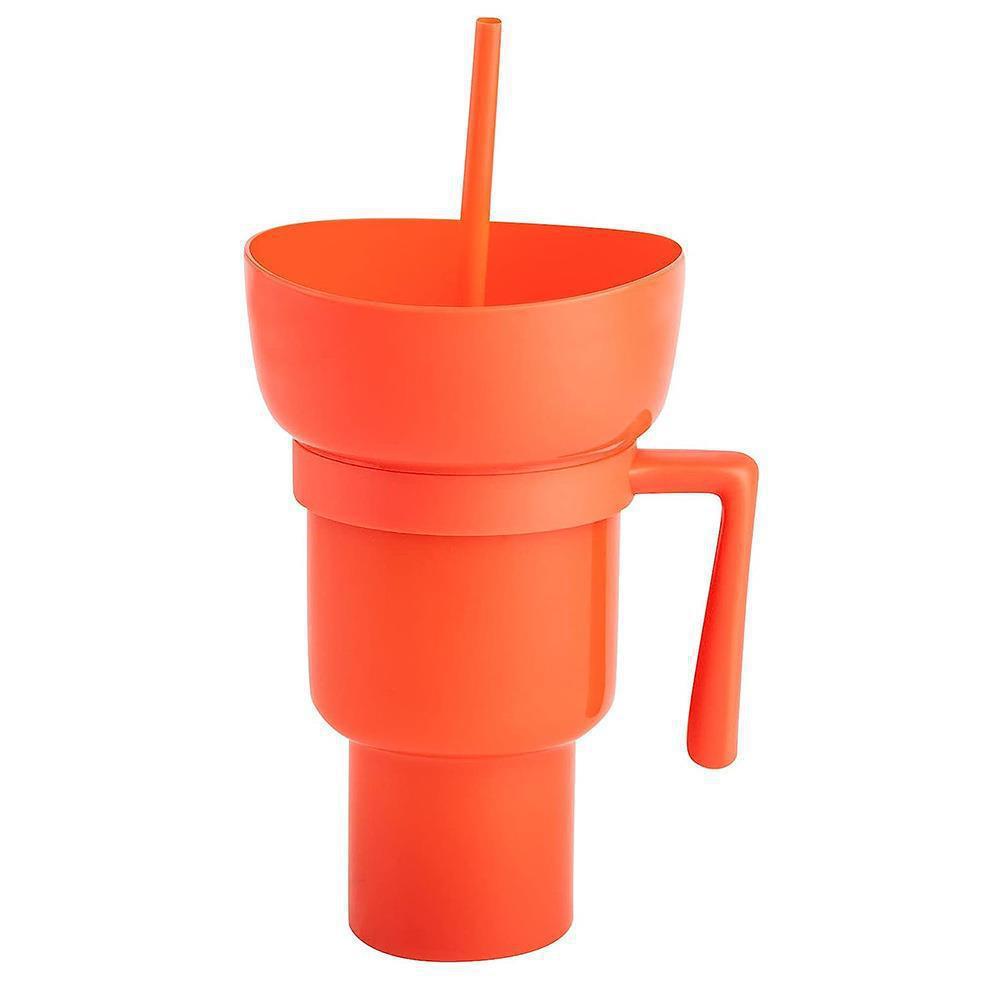 Snack Smarter: The One-Handed 2-in-1 Popcorn Bucket & Drink Cup.
