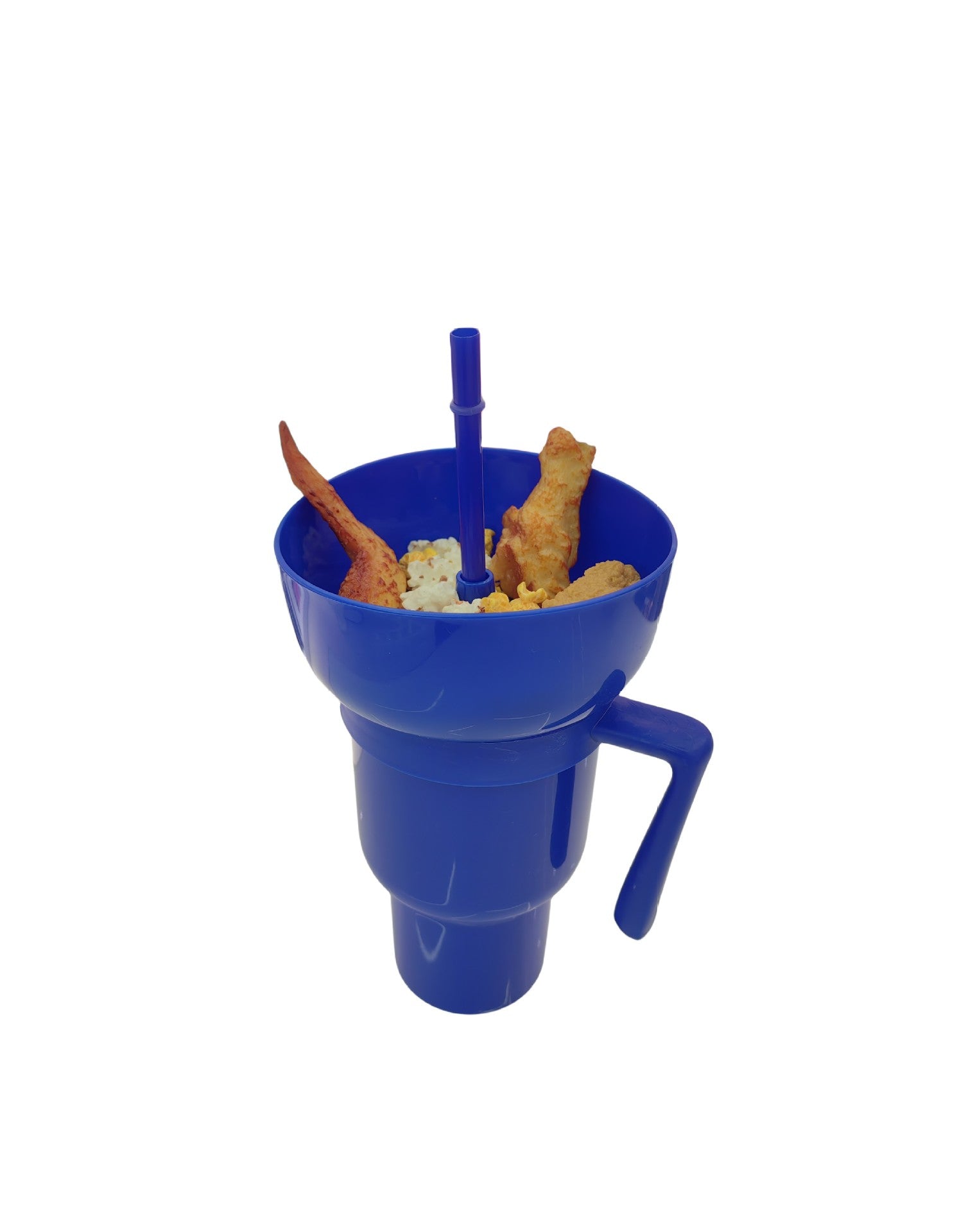 Snack Smarter: The One-Handed 2-in-1 Popcorn Bucket & Drink Cup.