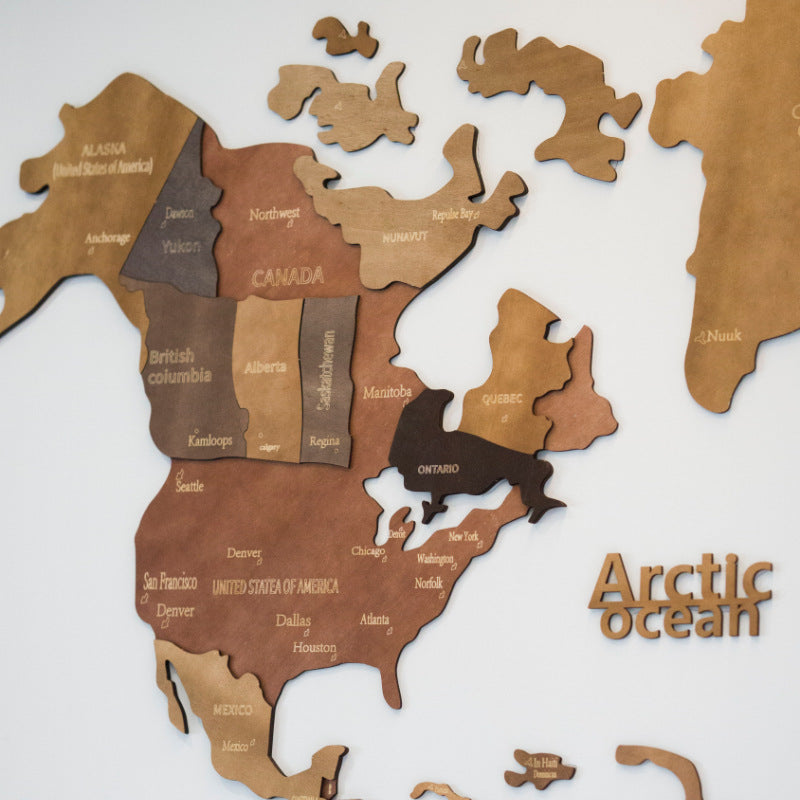 "The World at Your Fingertips: 3D Natural Wood Wall Art for Dreamers & Explorers."
