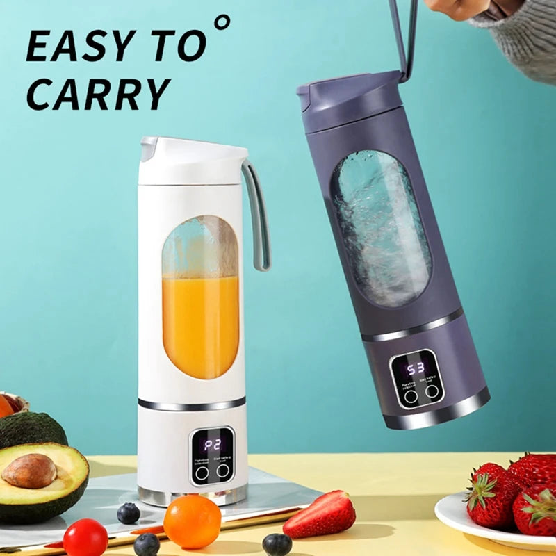 Portable Blender Electric Juicers Fruit Mixers USB Rechargeable Smoothie Mini Blender Personal Juicer 12 Cutter 3Gears B-ABRM