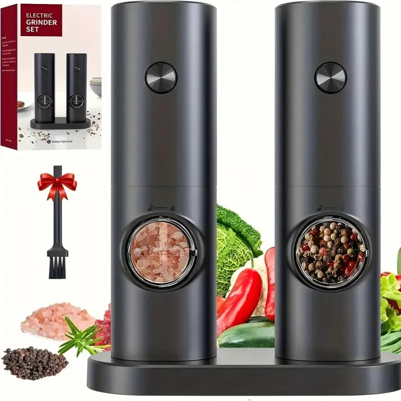 This heart won't rust—and it’ll save you a fortune on pre-ground pepper." 1pcs/2pcs Electric battery Automatic Salt And Pepper Grinder Set Rechargeable Gravity Spice Mill Adjustable Kitchen Tools
