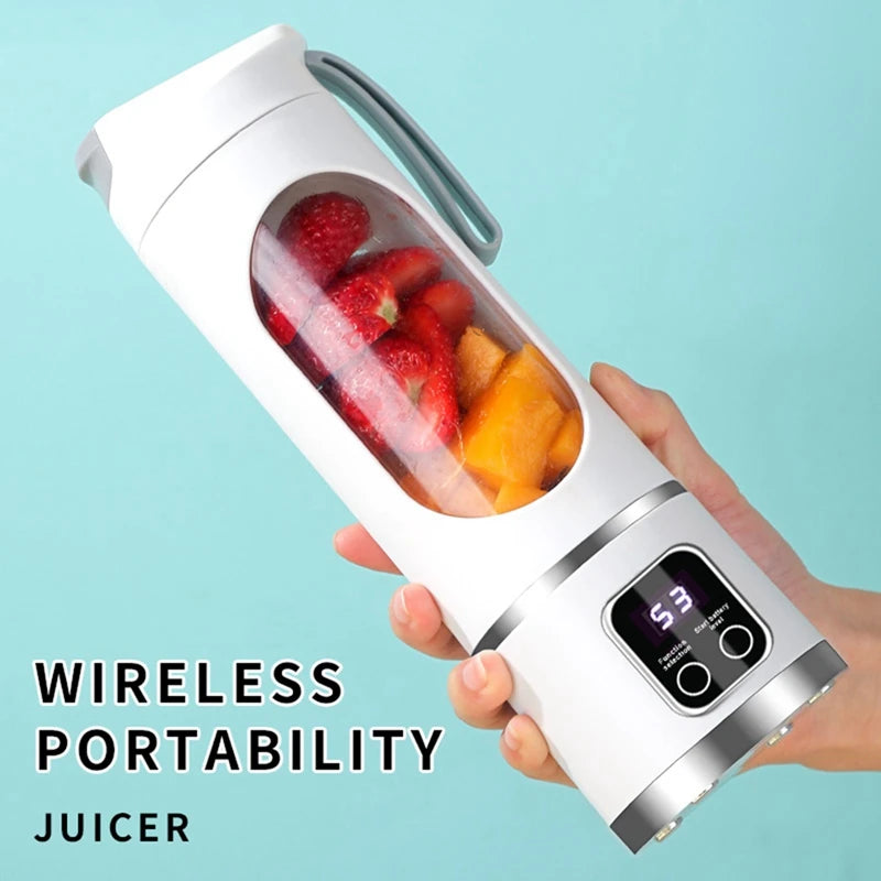 Portable Blender Electric Juicers Fruit Mixers USB Rechargeable Smoothie Mini Blender Personal Juicer 12 Cutter 3Gears B-ABRM