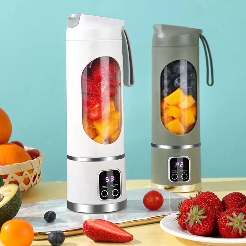 Portable Blender Electric Juicers Fruit Mixers USB Rechargeable Smoothie Mini Blender Personal Juicer 12 Cutter 3Gears B-ABRM